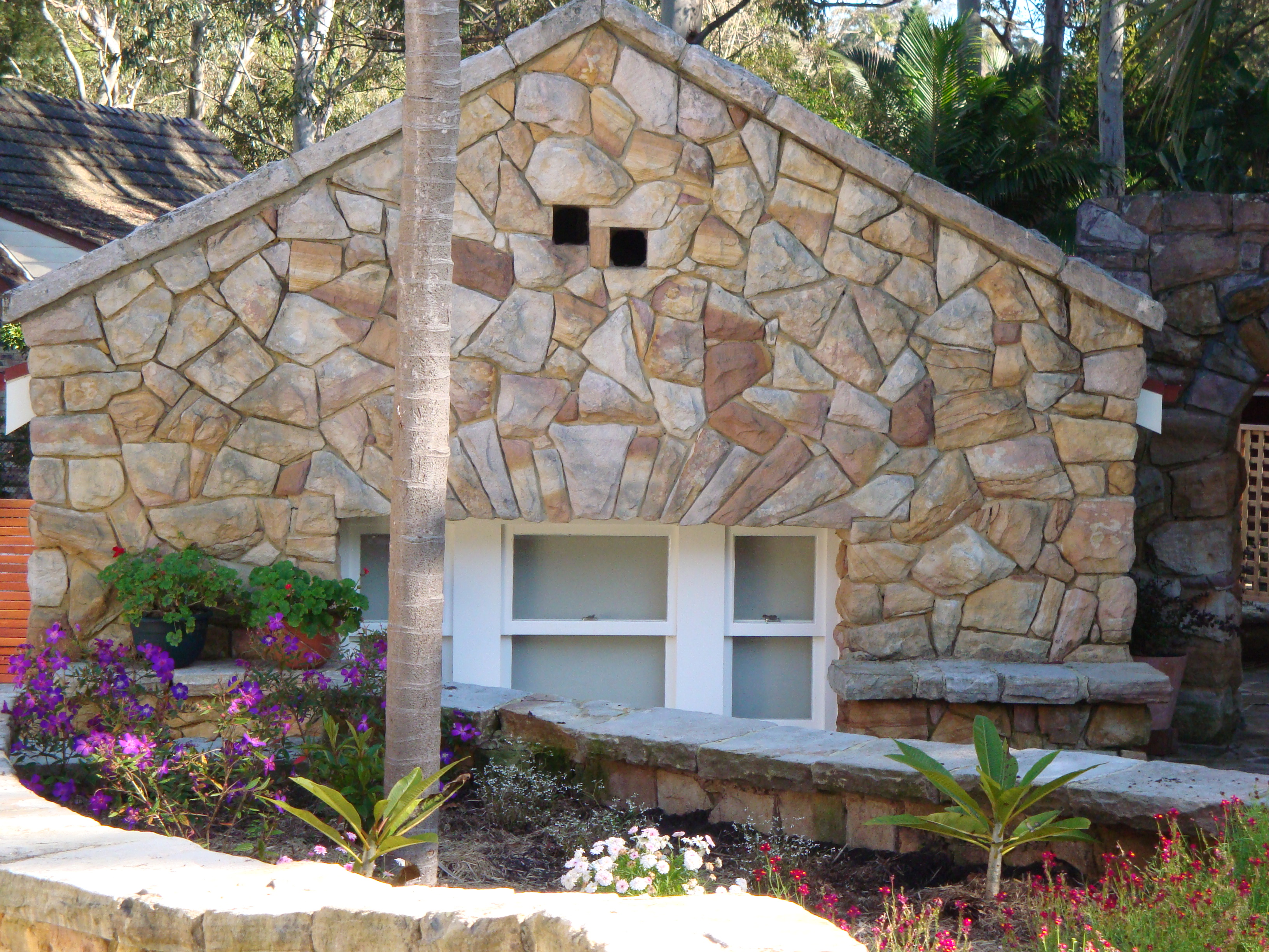 Natural stone house facade